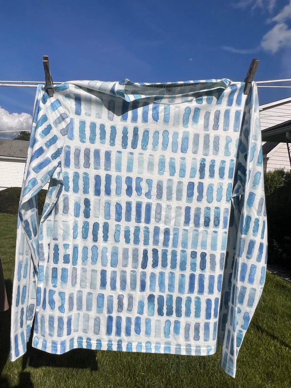 Exclusive Heart blue paint stroke top